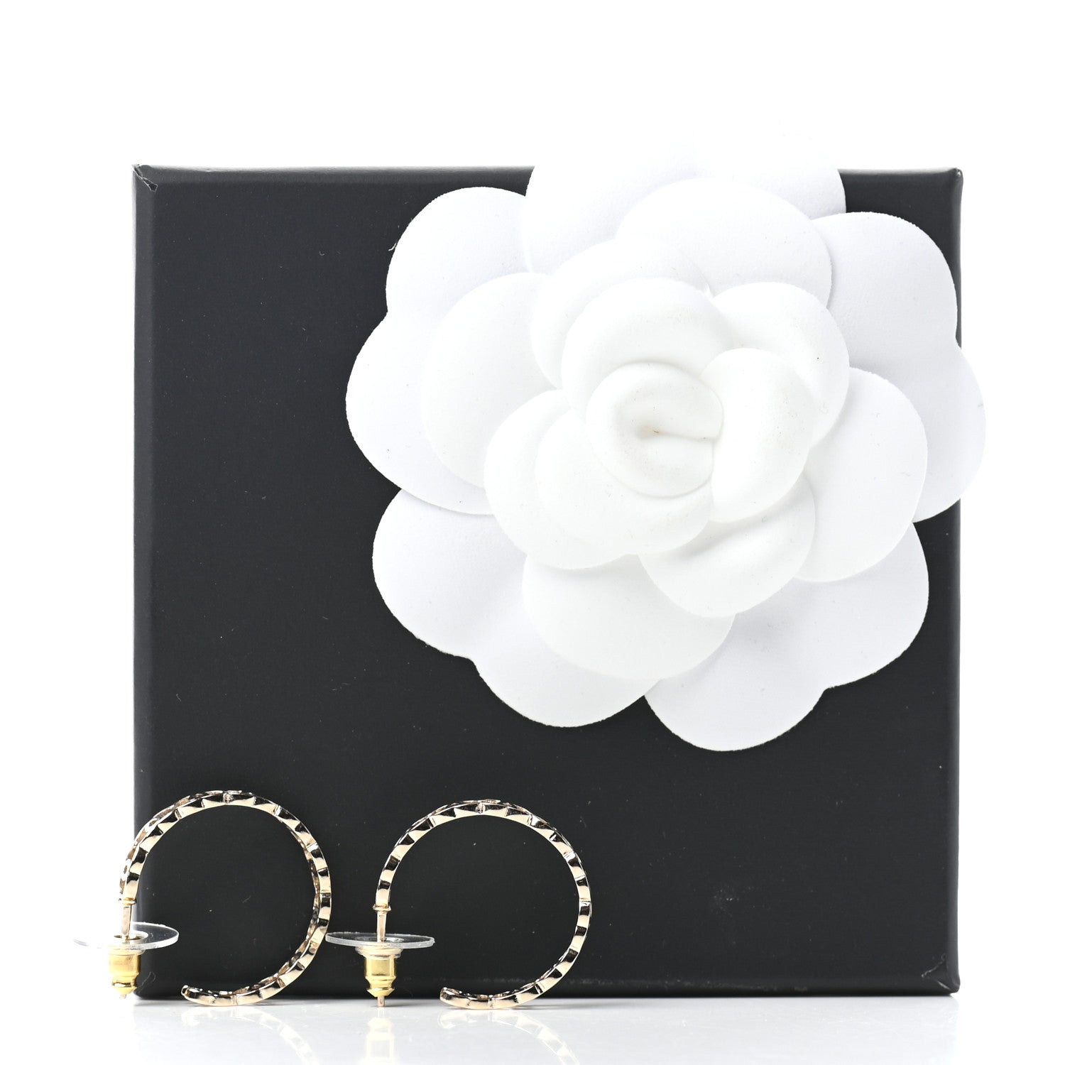 Chanel Metal CC Hoop Earrings Gold 5 of 5