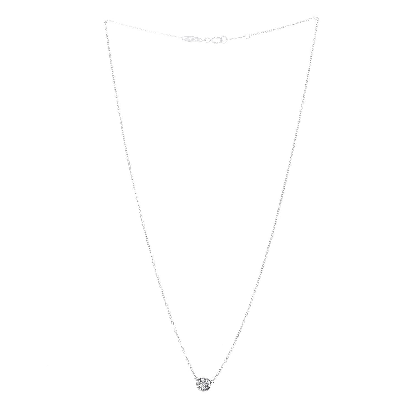 Platinum Diamond .37ct Elsa Peretti Diamonds by the Yard Pendant Necklace