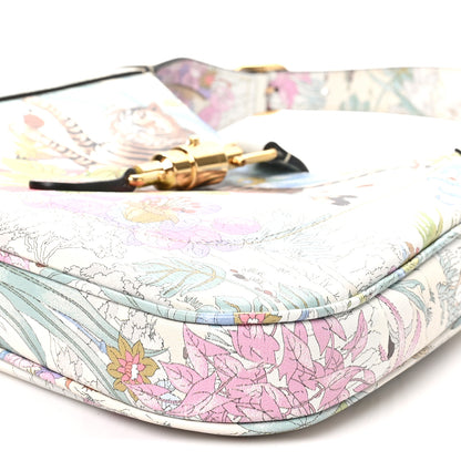 Gucci New Shangai Calfskin Tiger Savanah Small Jackie 1961 Hobo Chalky White Multicolor 9 of 9