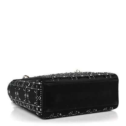 Christian Dior Satin Crystal Cannage Mini Lady Dior Black 3 of 13