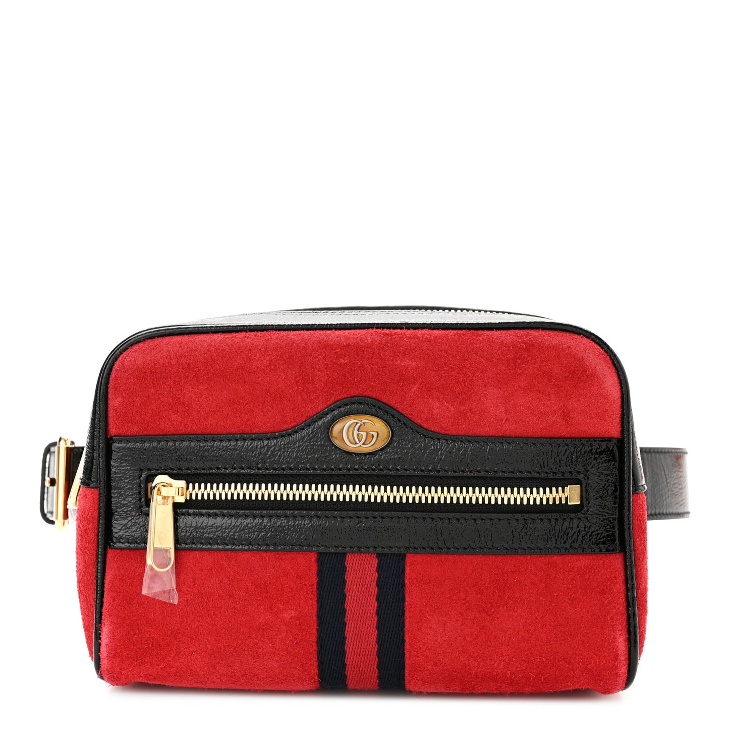 Suede Small Ophidia Belt Bag Hibiscus Red