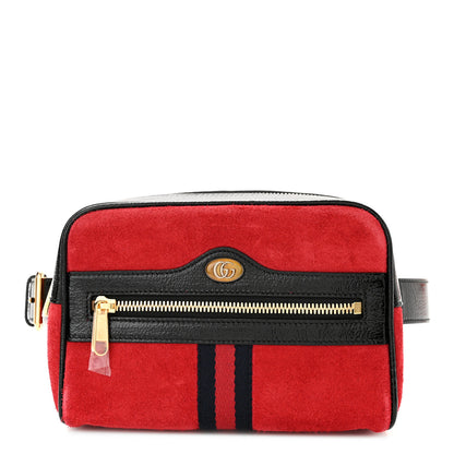 Gucci Suede Small Ophidia Belt Bag Hibiscus Red 1 of 11