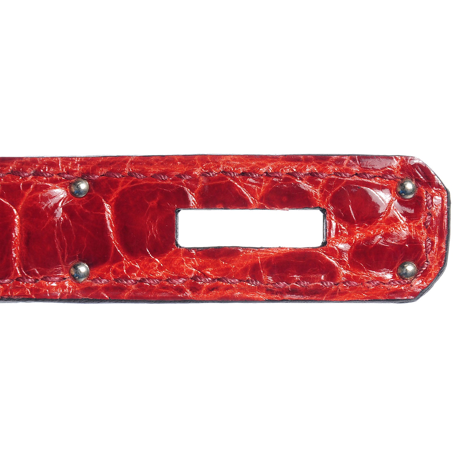 Hermes Shiny Porosus Crocodile Birkin 35 Rouge H 10 of 19