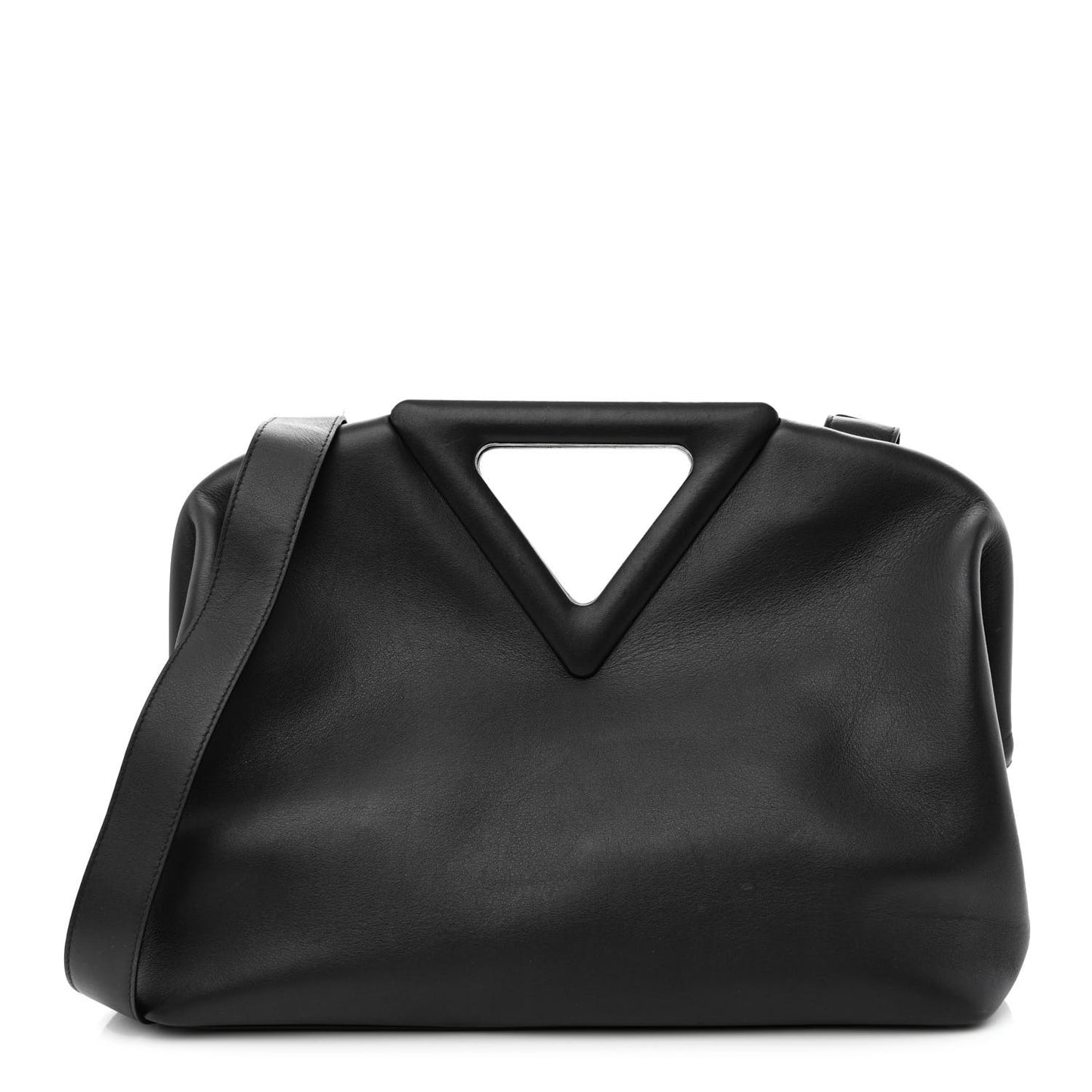 Calfskin Large The Point Triangle Bag Black