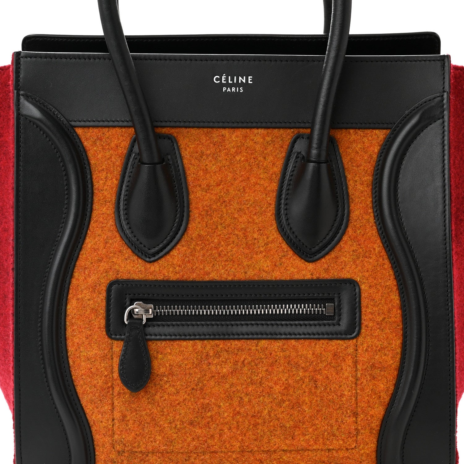 Celine Felt Smooth Calfskin Micro Tri-Color Luggage Orange 7 of 9