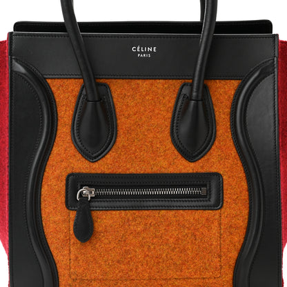 Celine Felt Smooth Calfskin Micro Tri-Color Luggage Orange 7 of 9