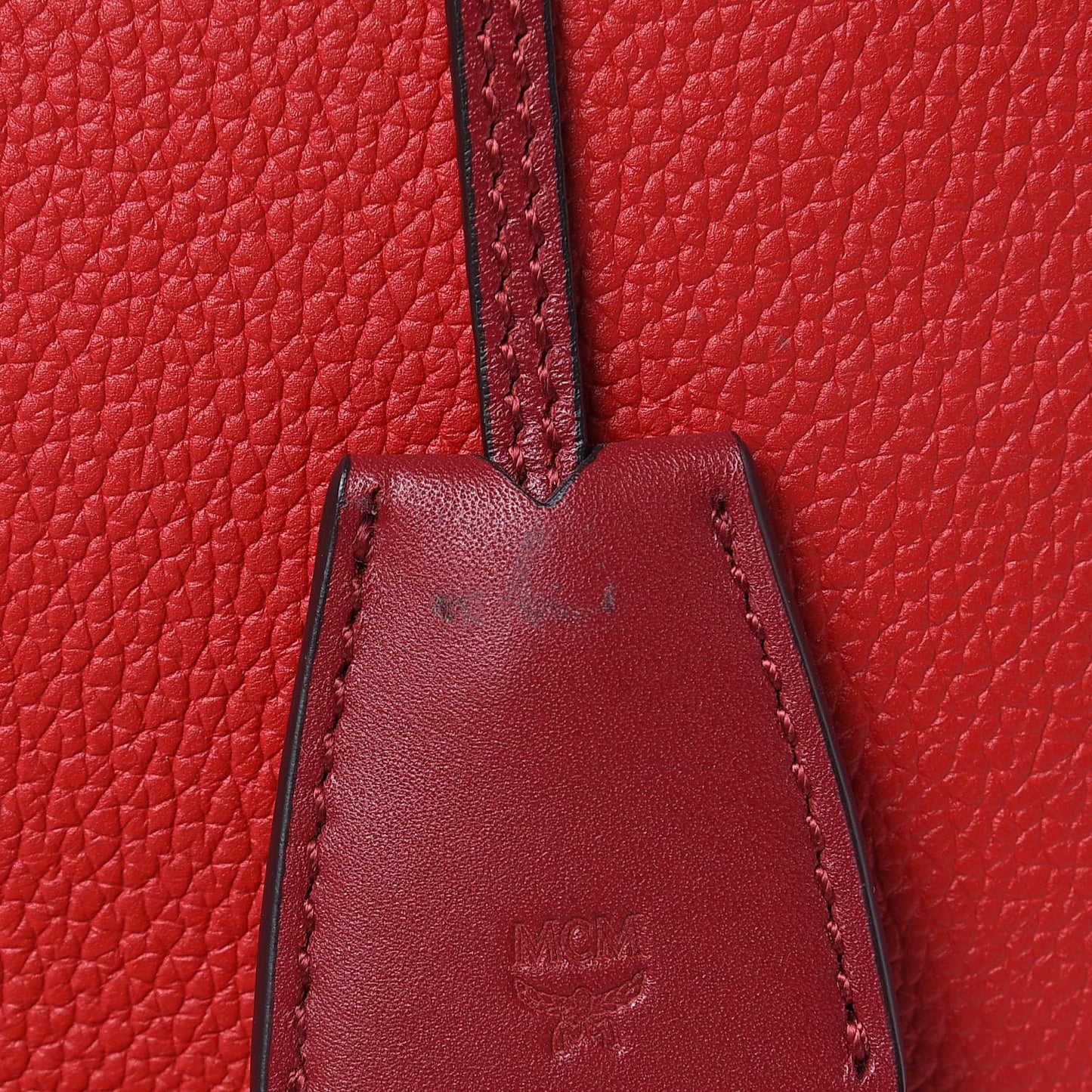 Grained Calfskin Large Milla Tote Red