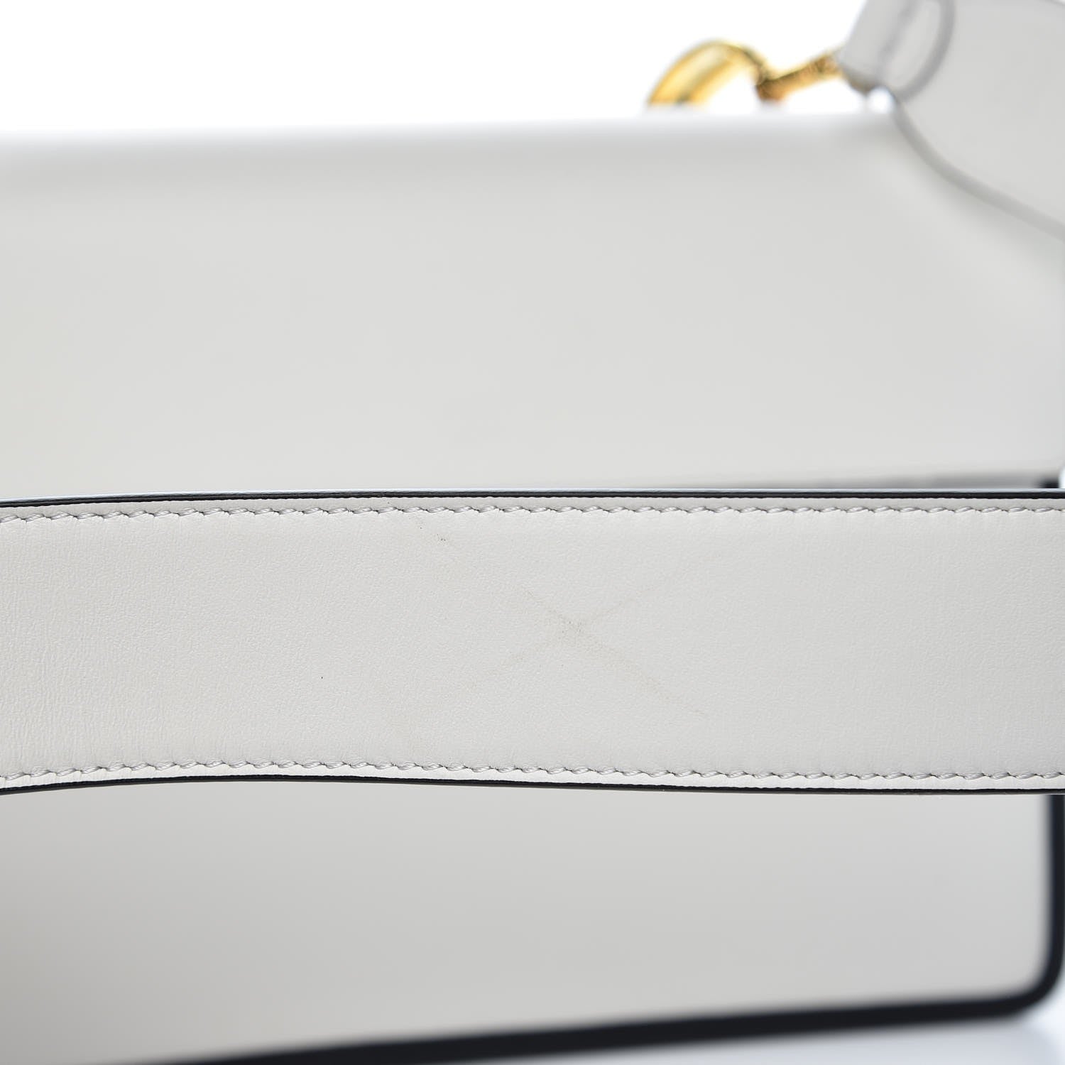 Fendi Vitello Century Velvet F is Fendi FF Embroidered Kan I Shoulder Bag White Black 10 of 10