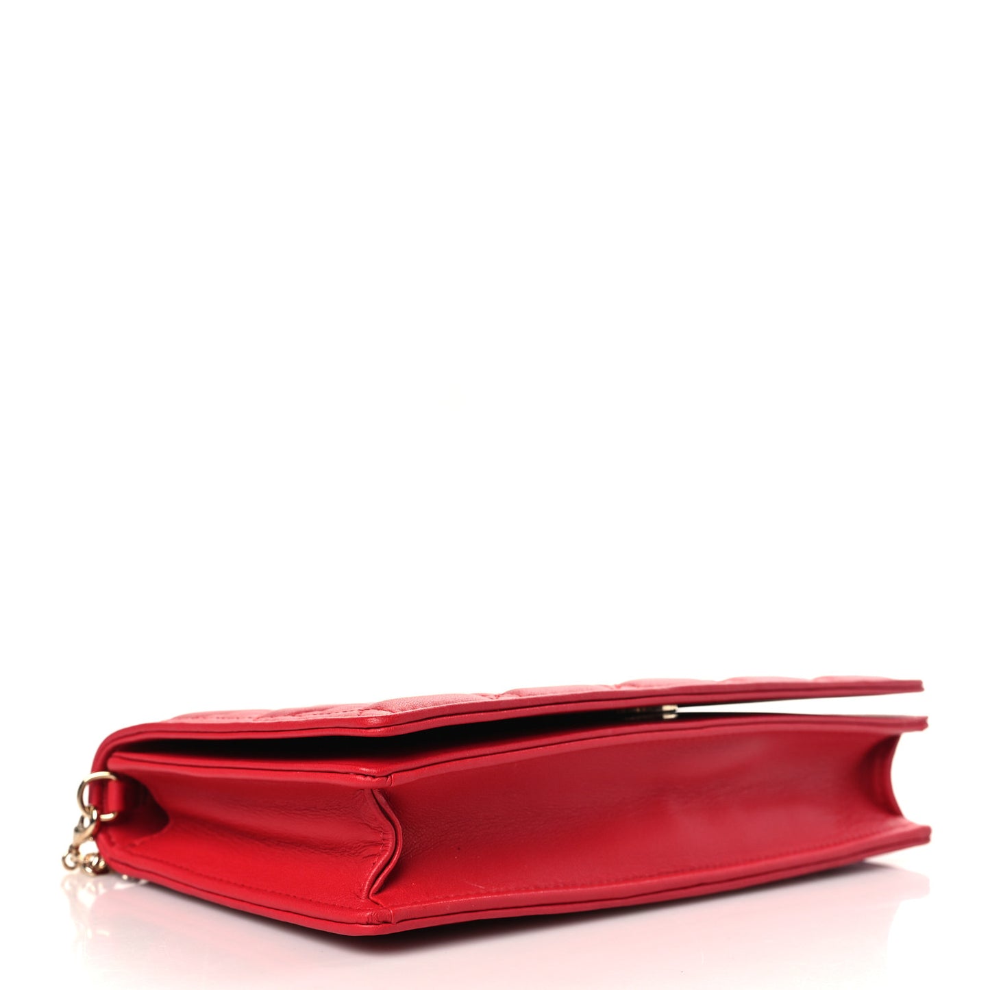 Lambskin Cannage Lady Dior Pouch Red