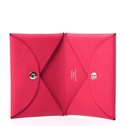 Hermes Evercolor Calvi Card Case Rose Mexico 3 of 6