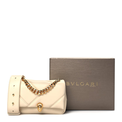 Bulgari Calfskin Matelasse Mini Serpenti Cabochon Crossbody Bag Ivory Opal 10 of 10