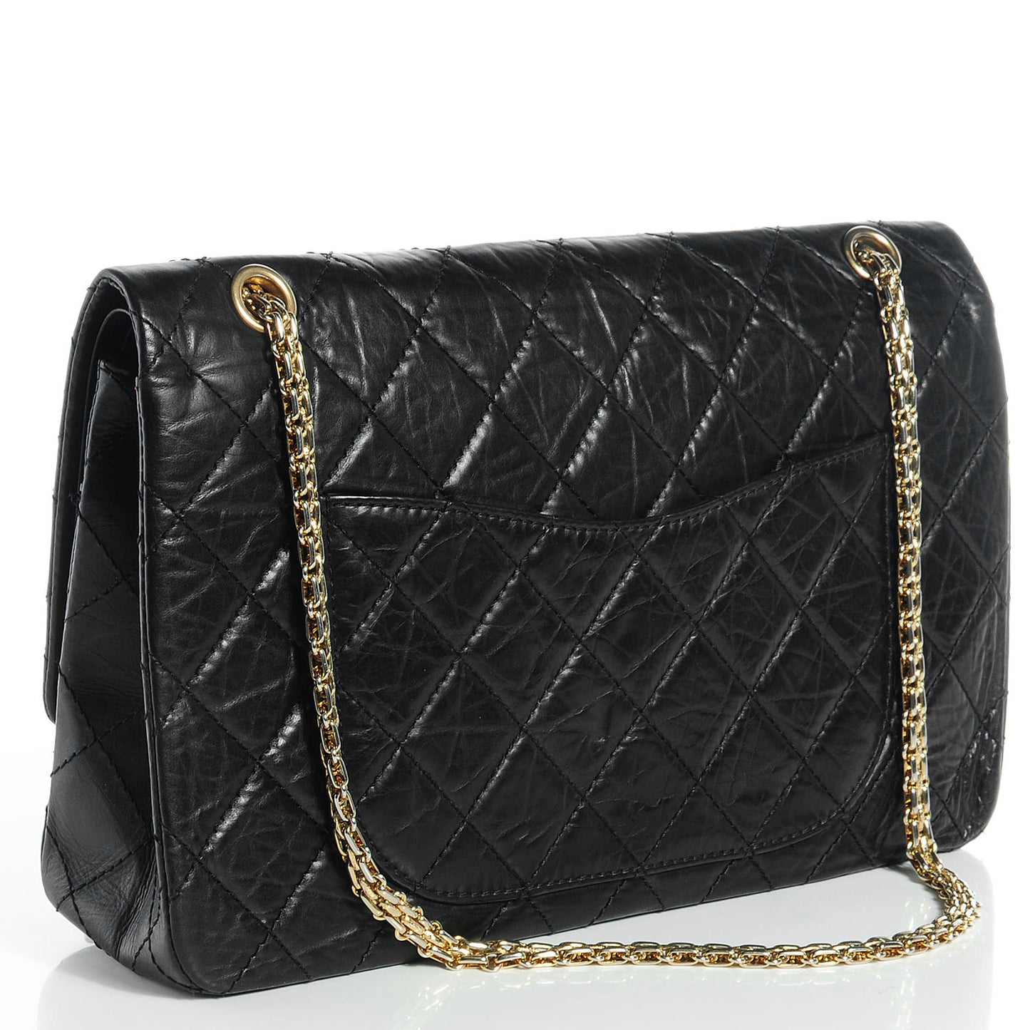 Aged Calfskin Quilted 50th Anniversary 2.55 Reissue 227 Flap Black