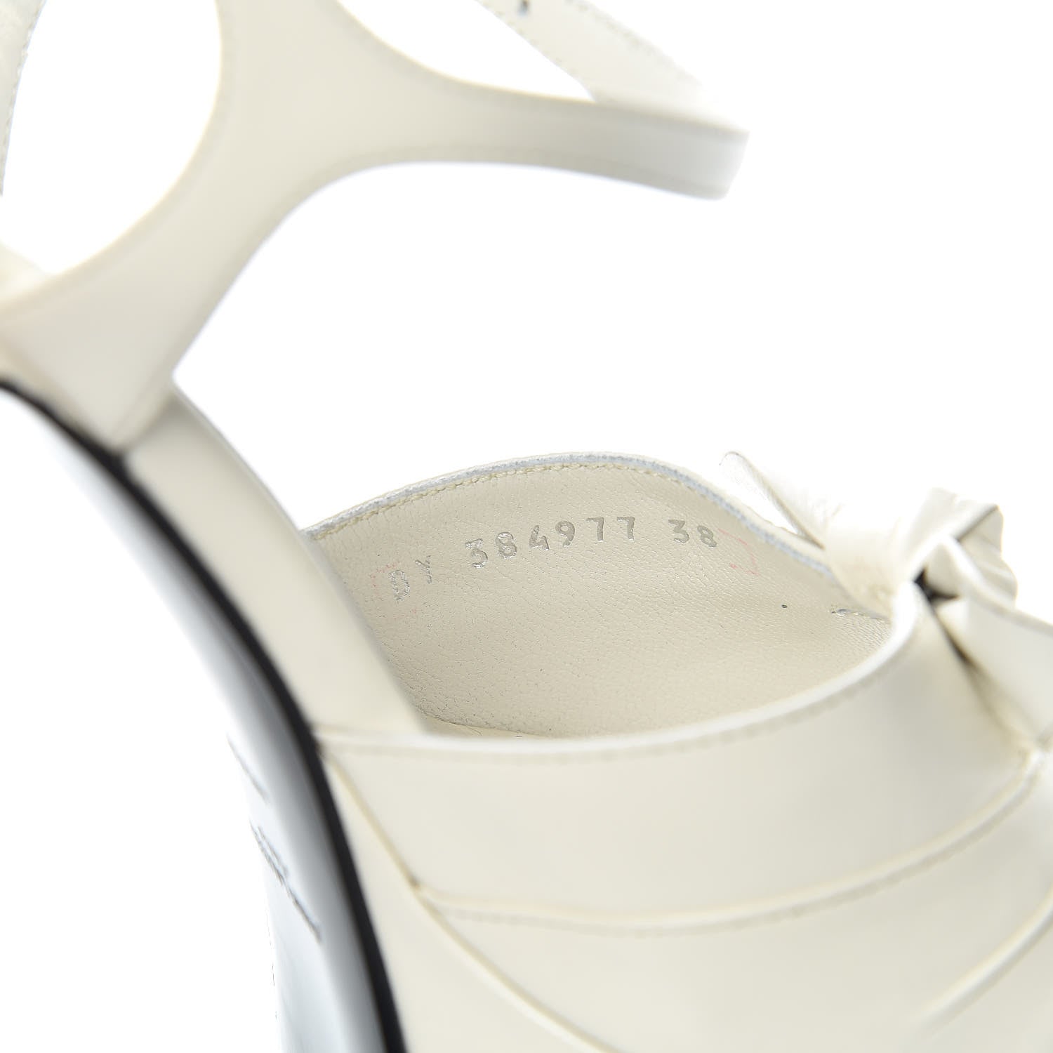 Saint Laurent Calfskin Candy 80 Platform Sandals 38 Dove White 10 of 10