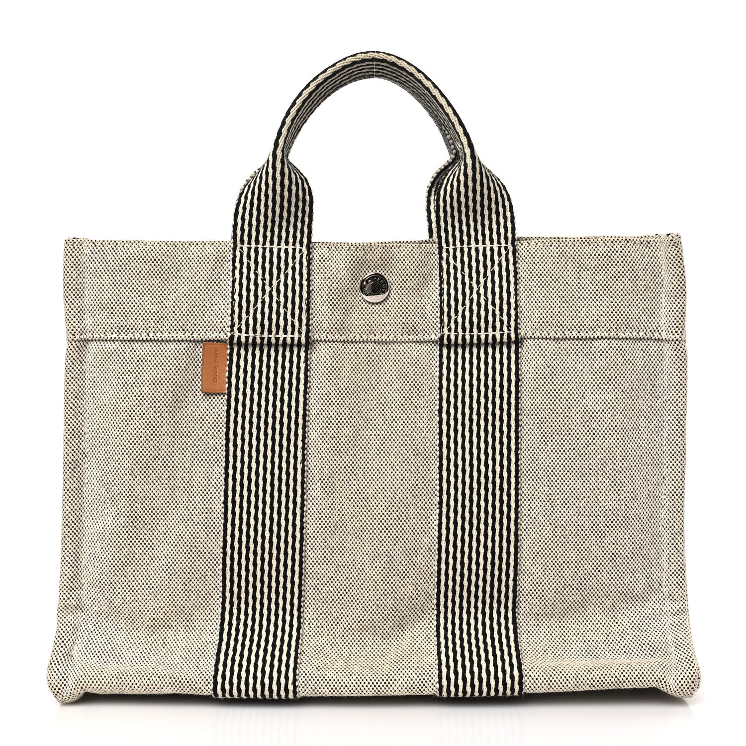 Hermes Canvas Herline PM Tote Light Grey 1 of 8