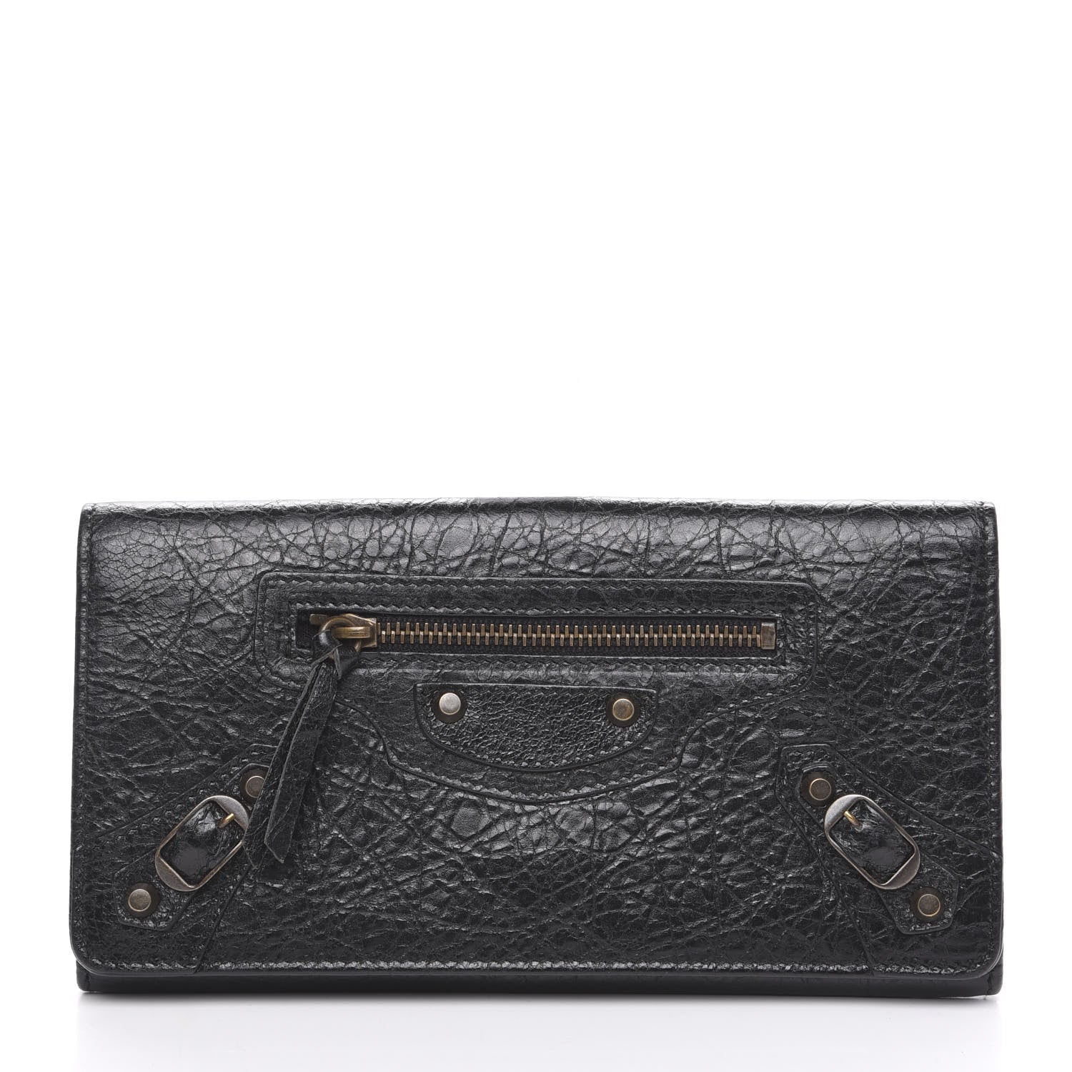 Balenciaga Agneau Classic Hardware Money Wallet Black 1 of 5