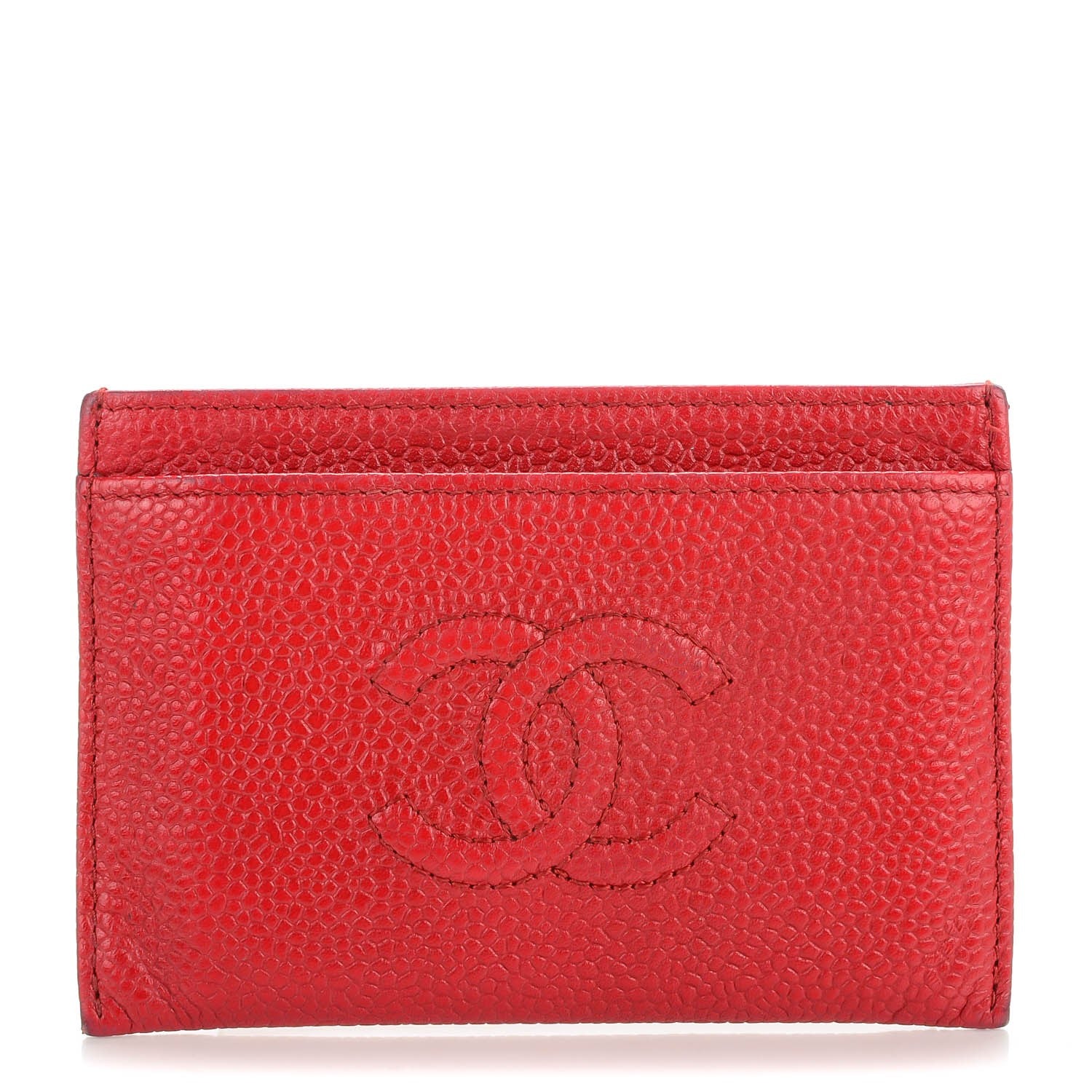 Chanel Caviar Timeless CC Card Holder Red 1 of 9