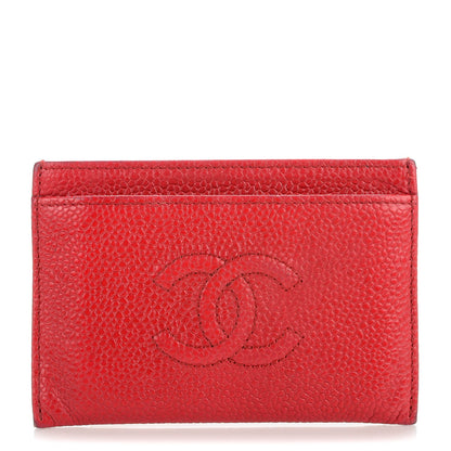 Chanel Caviar Timeless CC Card Holder Red 1 of 9