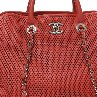 Chanel Calfskin Perforated Up In The Air Tote Red 8 of 12