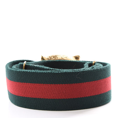 Gucci Web Feline Buckle Belt 85 34 Green Red 2 of 4