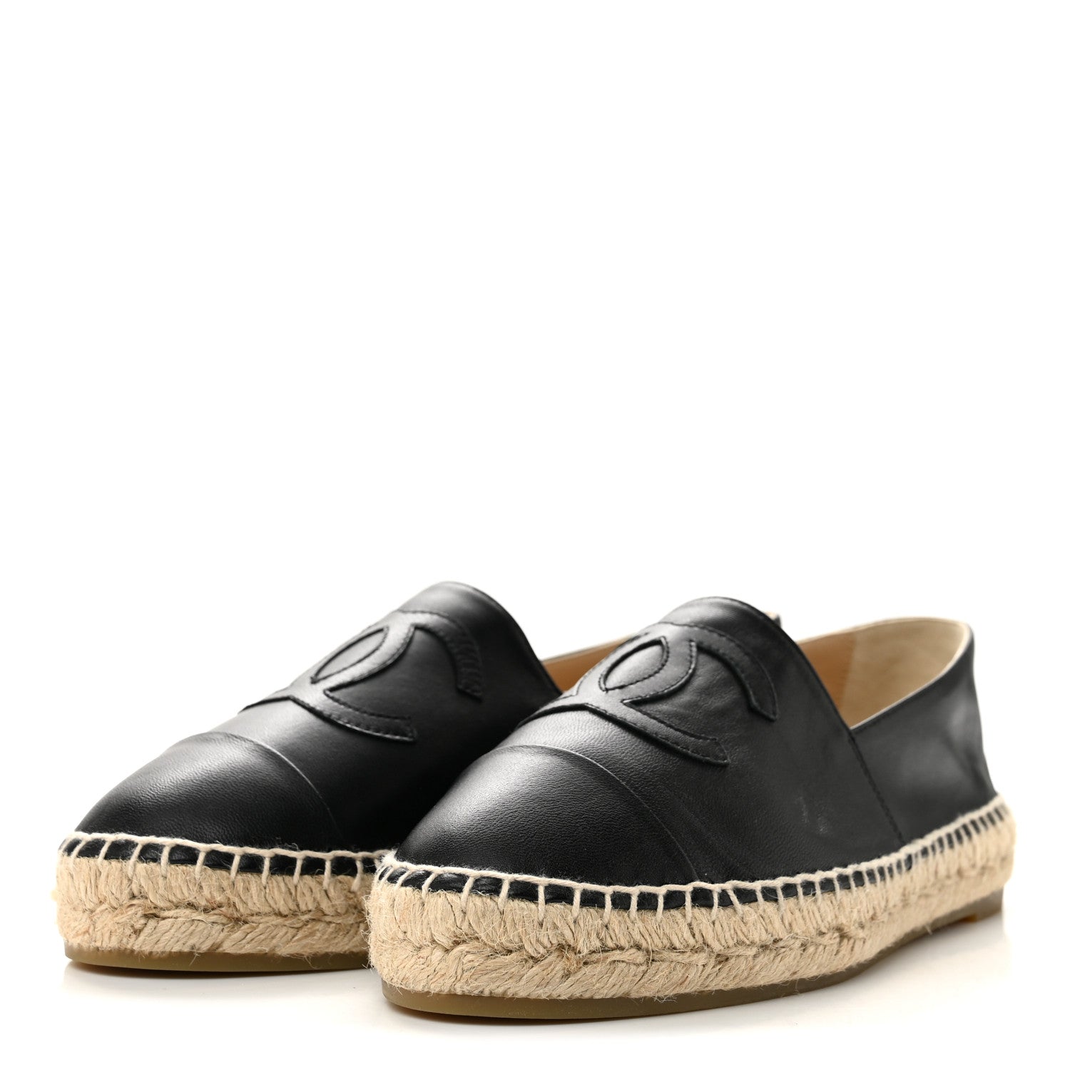 Chanel Lambskin CC Espadrilles 39 Black 4 of 10