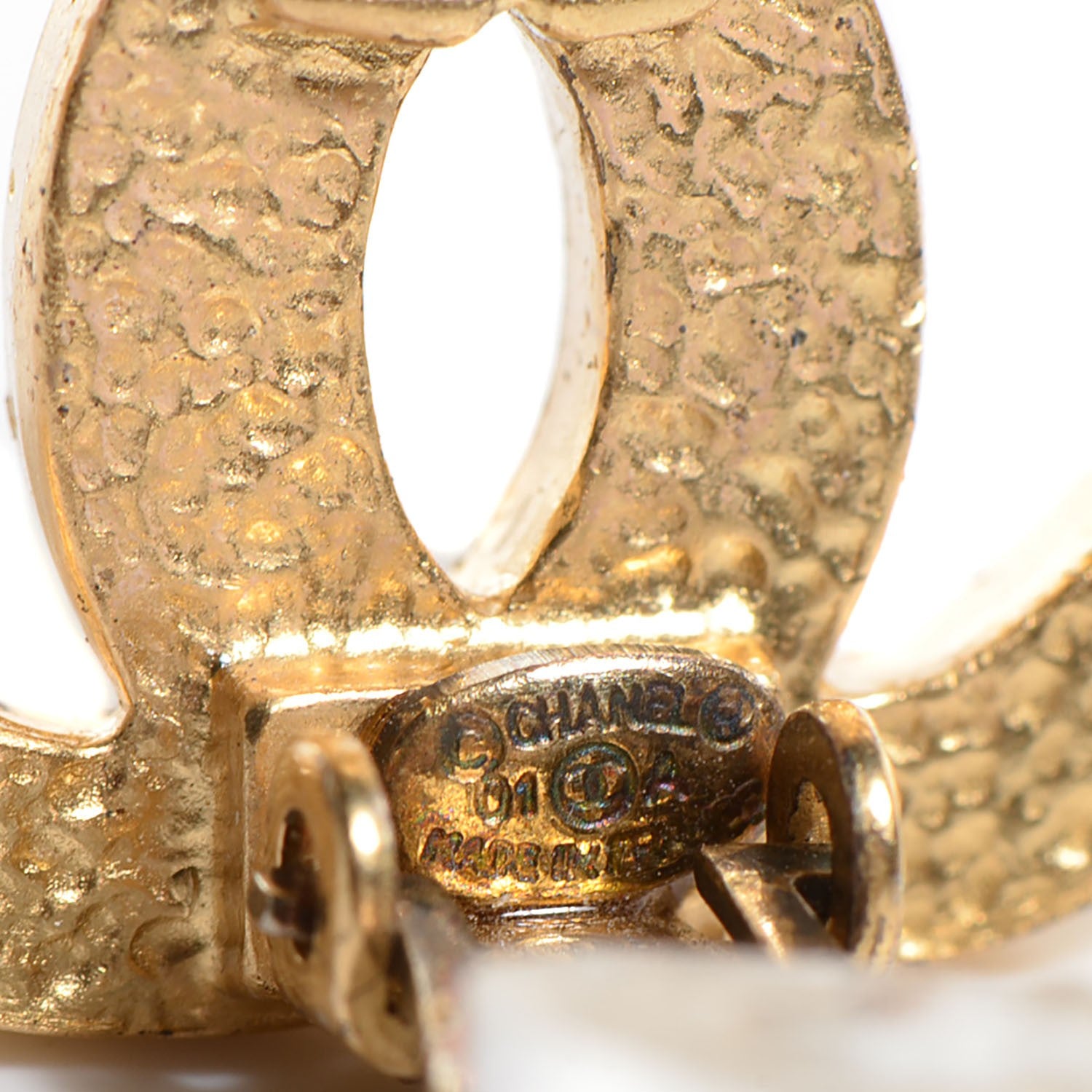 Chanel Crystal CC Clip On Earrings Gold 4 of 4