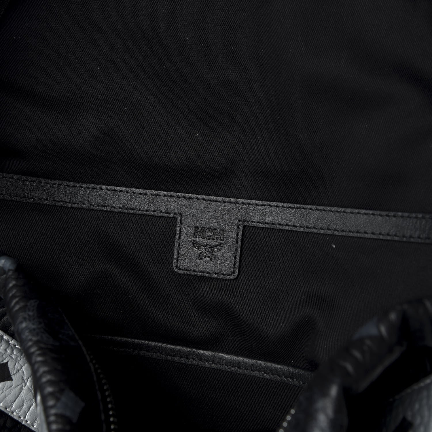 MCM Metallic Visetos Striped Medium Stark Backpack Silver Black 5 of 8