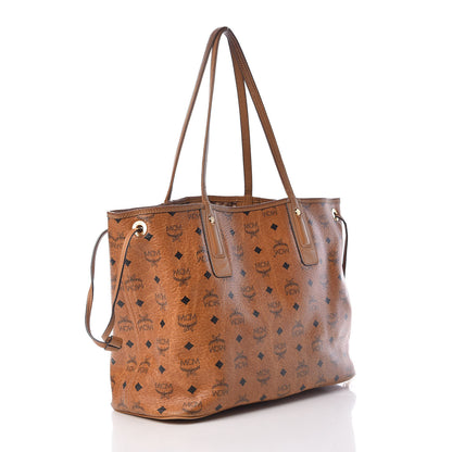 MCM Visetos Medium Liz Reversible Shopper Tote Cognac 5 of 28