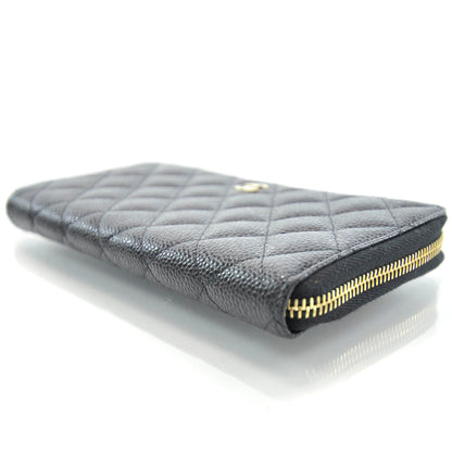 Chanel Caviar Large Gusset Zip Around Wallet Black 3 of 8