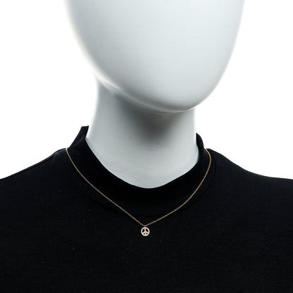 Tiffany 18K Rose Gold Diamond Mini Metro Peace Pendant Necklace 2 of 5