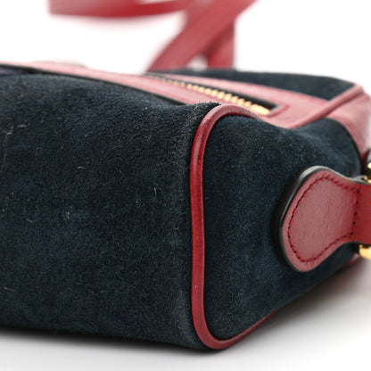 Gucci Suede Calfskin Web Mini Ophidia Shoulder Bag New Blue Romantic Cherry 10 of 11