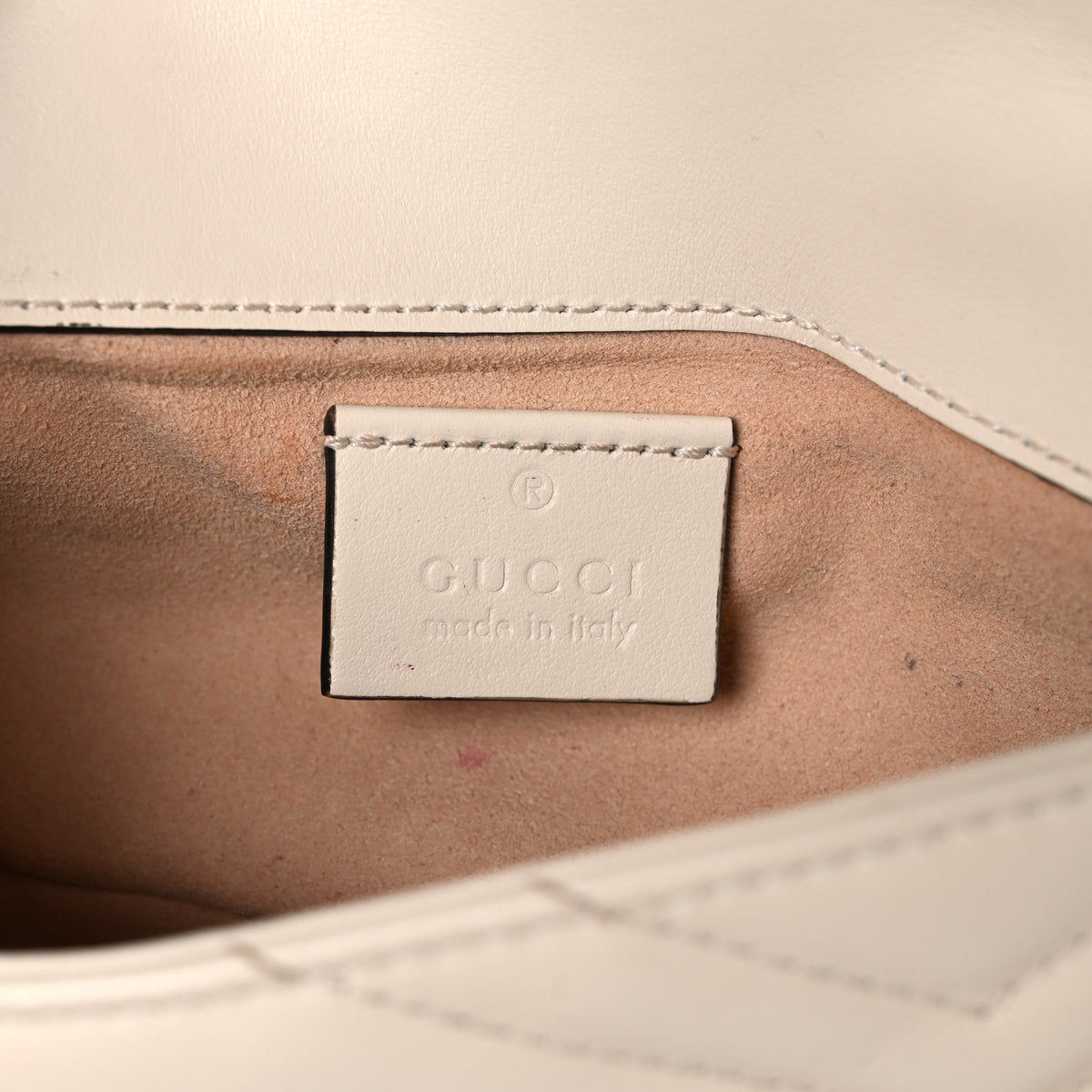 Gucci Calfskin Matelasse Super Mini GG Marmont Shoulder Bag White 6 of 10