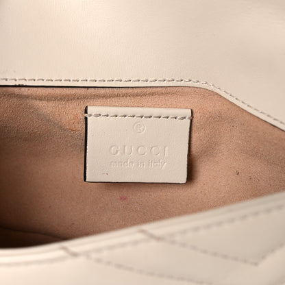 Gucci Calfskin Matelasse Super Mini GG Marmont Shoulder Bag White 6 of 10