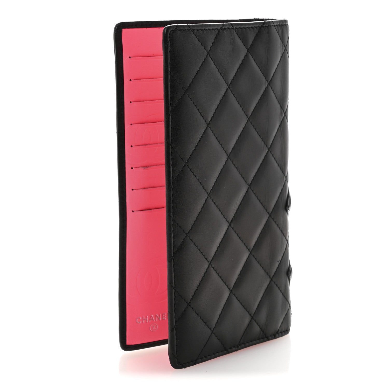 Chanel Calfskin Quilted Cambon Yen Wallet Black 3 of 9