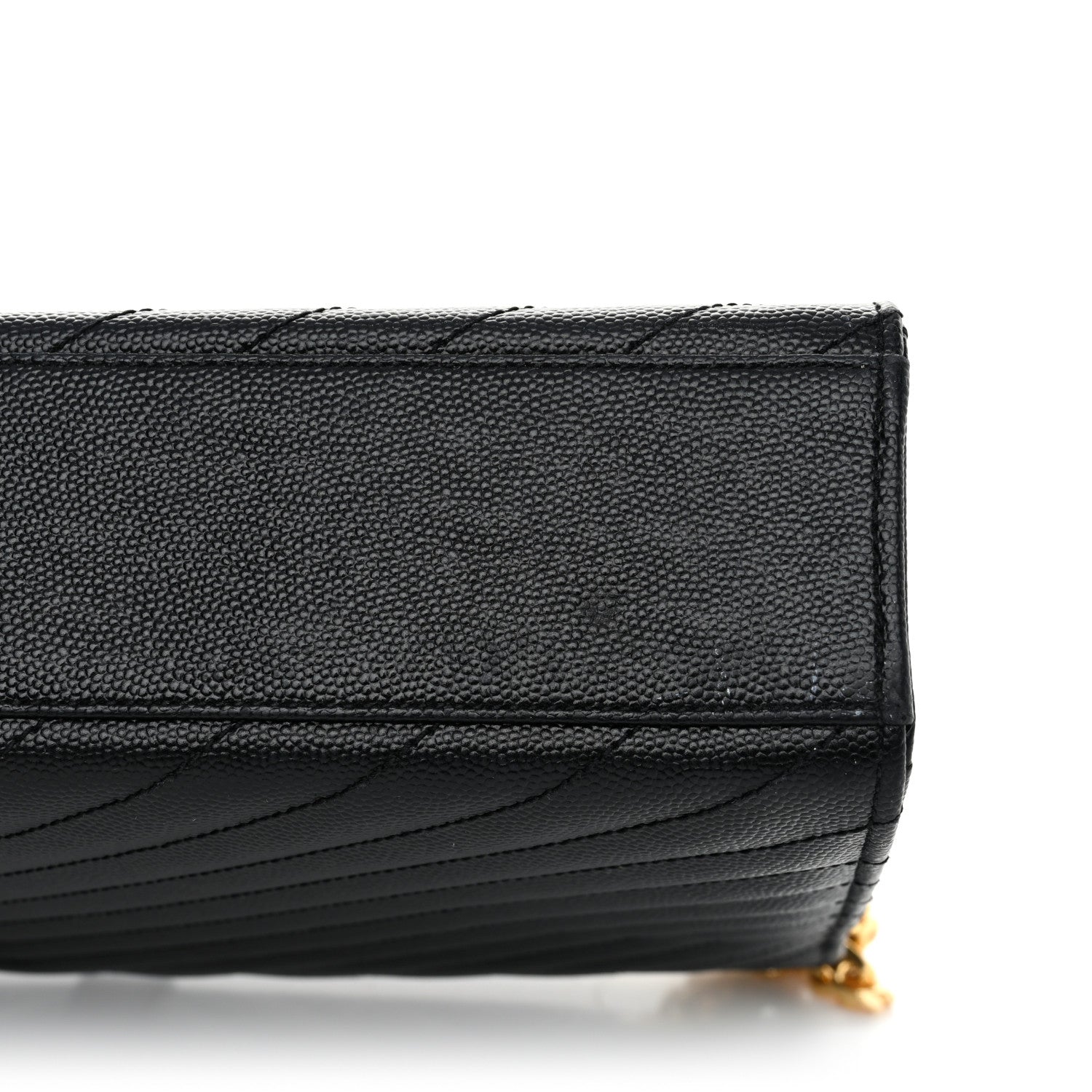 Saint Laurent Grain De Poudre Matelasse Chevron Large Monogram Satchel Black 14 of 14