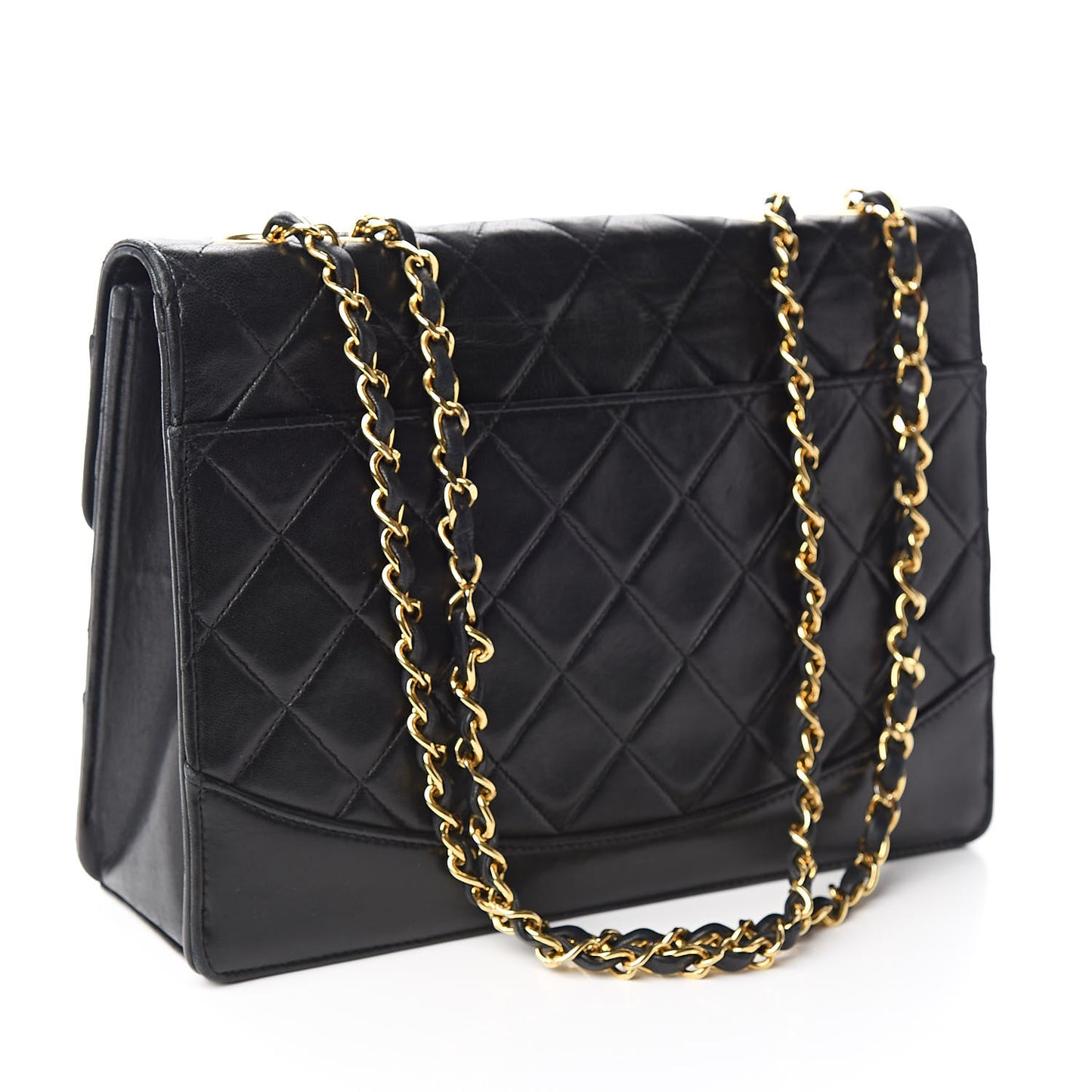 Lambskin Quilted Medium Mademoiselle Single Flap Black