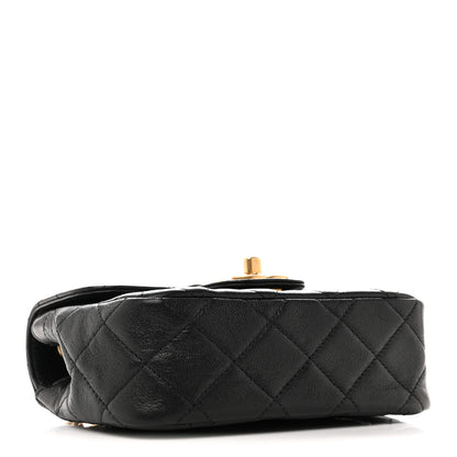 Chanel Shiny Goatskin Quilted Mini Chain Strap Flap Black 6 of 21