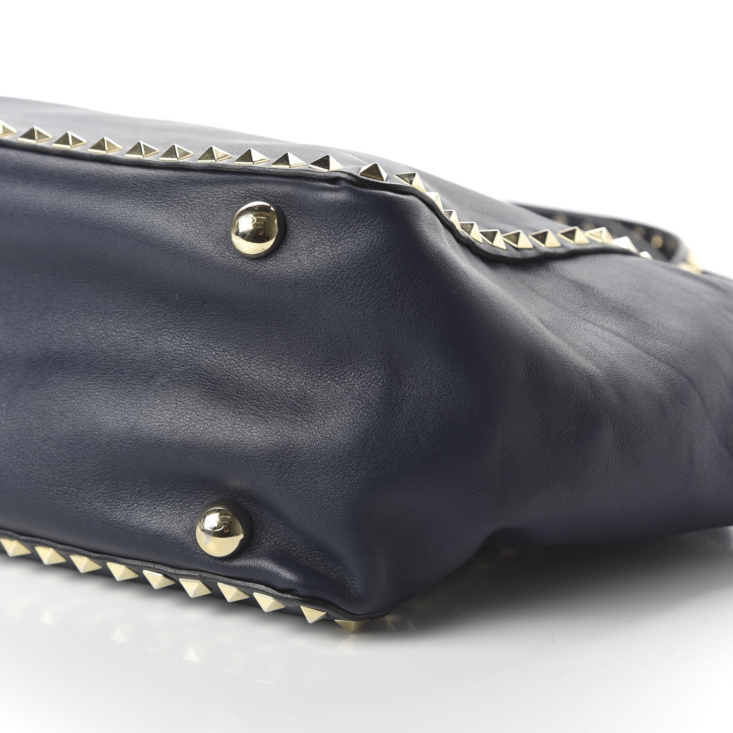 Valentino Garavani Vitello Medium Rockstud Tote Marine 8 of 10