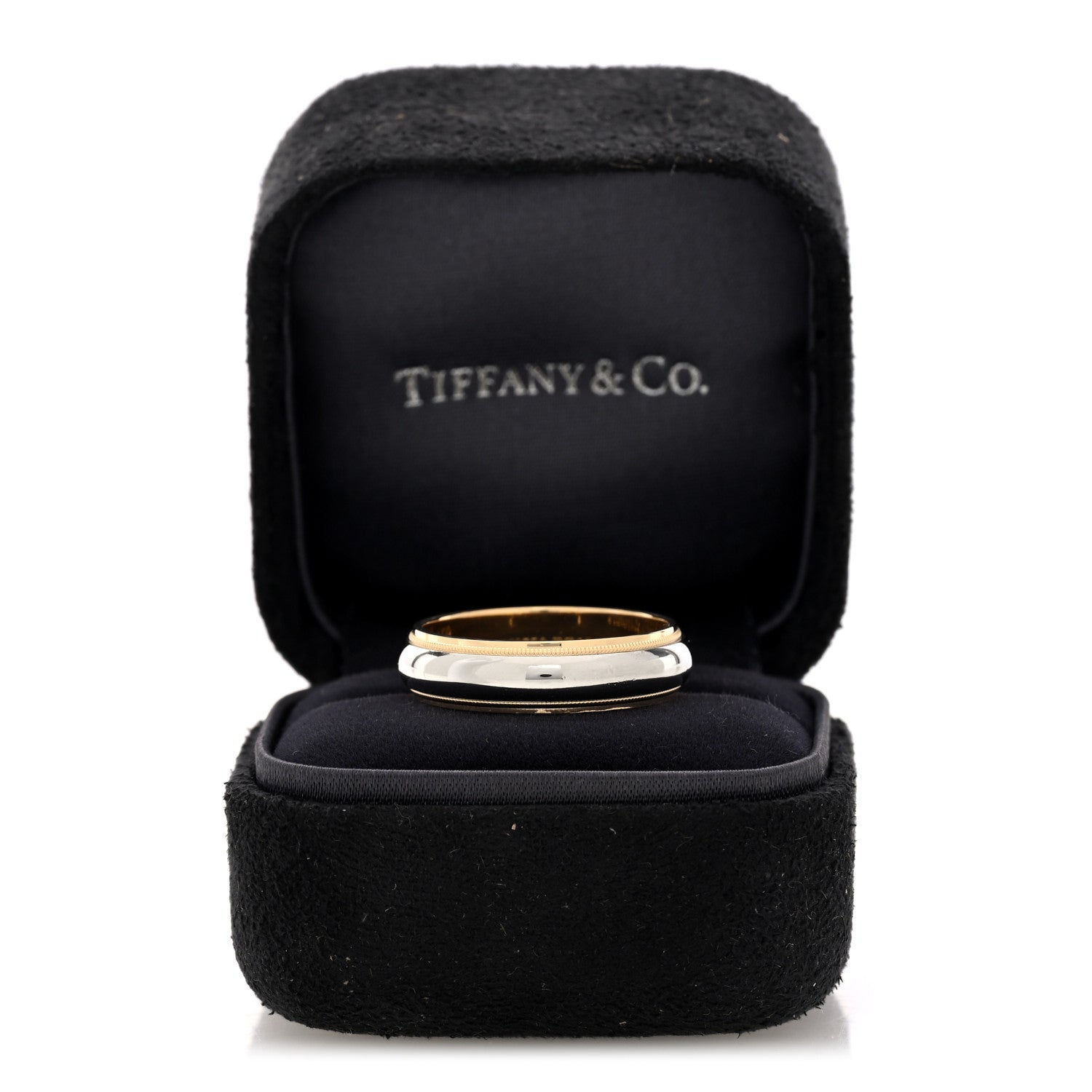 Tiffany Platinum 18K Yellow Gold 6mm Together Milgrain Wedding Band Ring 62 10 5 of 5