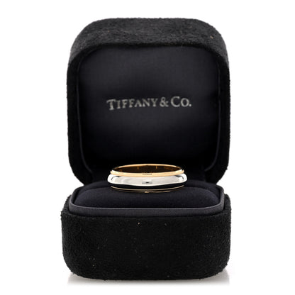 Tiffany Platinum 18K Yellow Gold 6mm Together Milgrain Wedding Band Ring 62 10 5 of 5