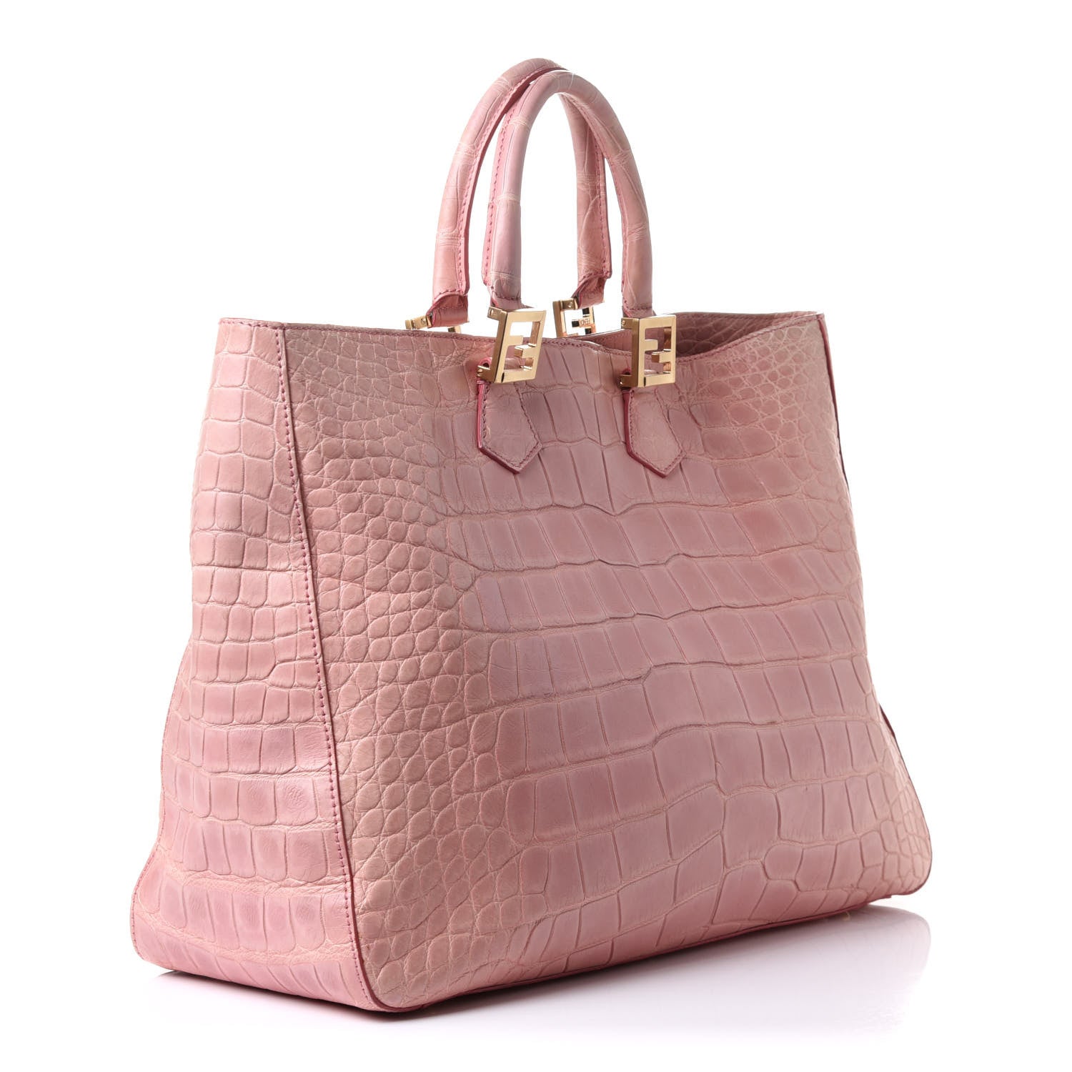 Fendi Alligator Large Twins Tote Pink 3 of 18