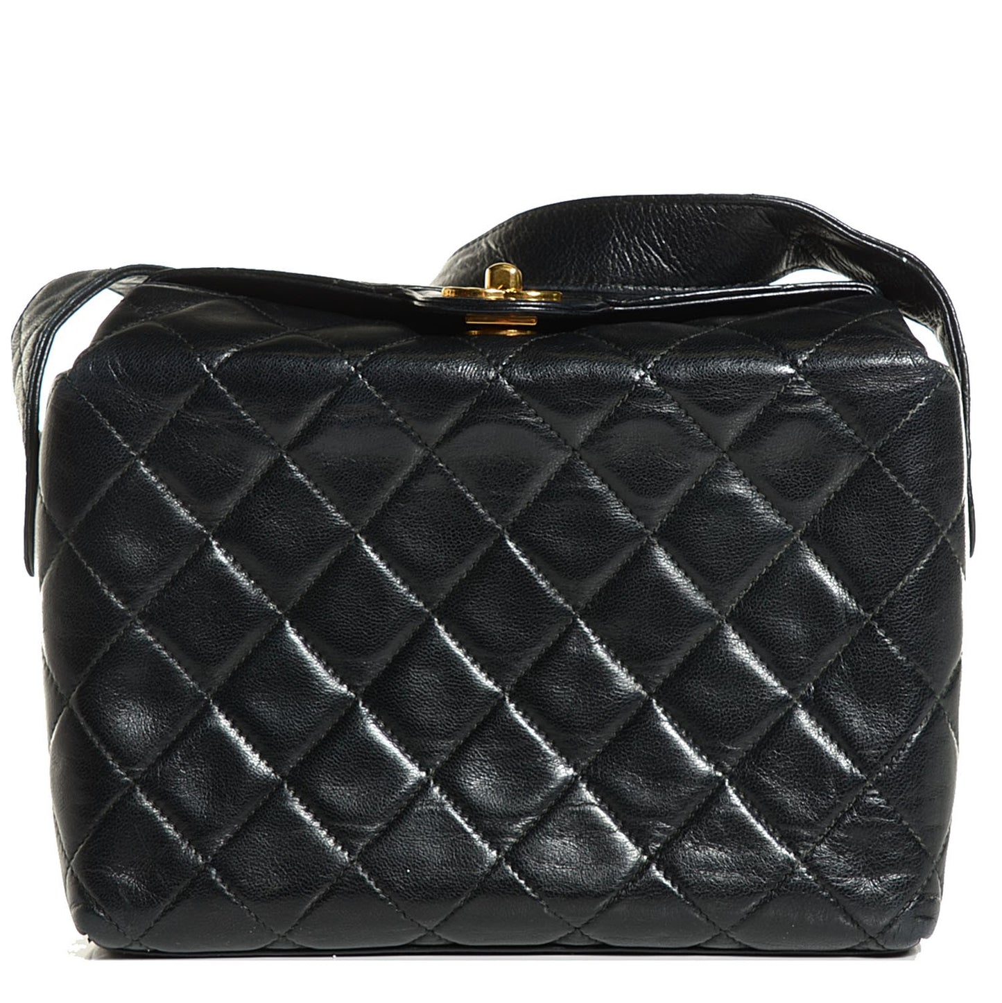 Lambskin Quilted Shoulder Bag Black