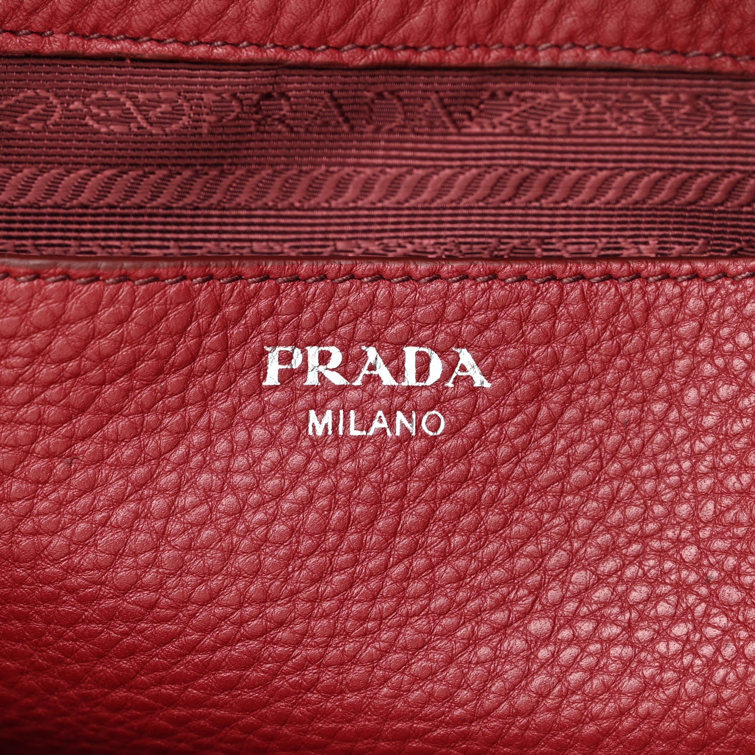 Prada Vitello Daino Tote Cerise 6 of 11