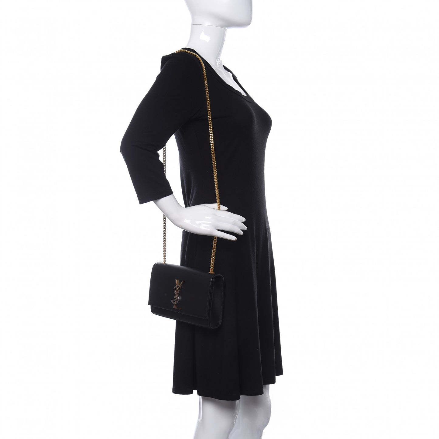 Calfskin Small Monogram Kate Satchel Black