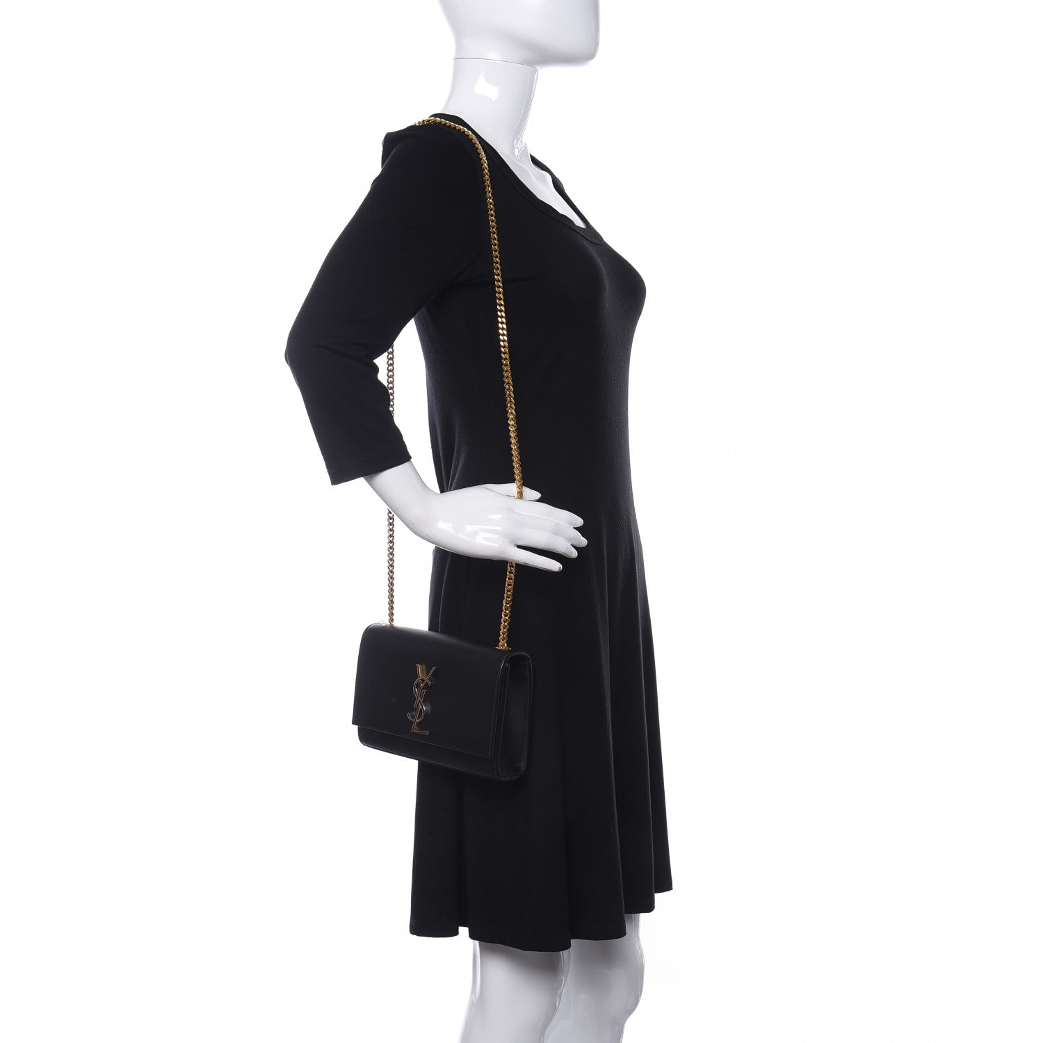 Saint Laurent Calfskin Small Monogram Kate Satchel Black 2 of 9