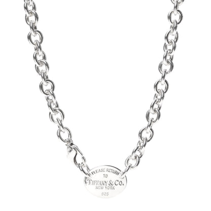 Tiffany Sterling Silver Return to Oval Tag Choker Necklace 1 of 5