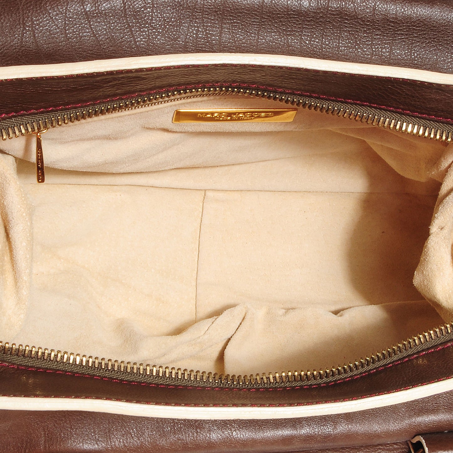 Leather Front Pocket Satchel Taupe
