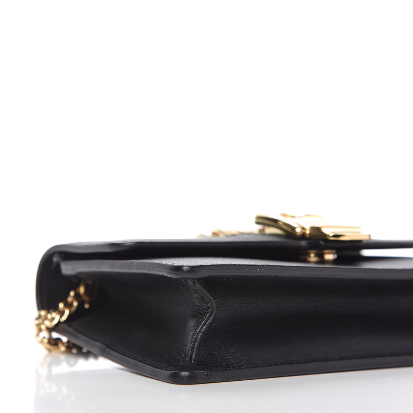 Calfskin Super Mini Sylvie Chain Shoulder Bag Black
