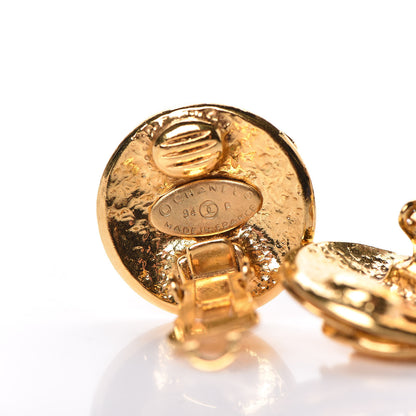 Chanel CC Button Clip On Earrings Gold 4 of 4
