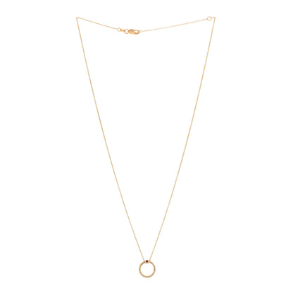 Roberto Coin 18K Yellow Gold Diamond Tiny Treasures .09ctw Circle Pendant Necklace 3 of 6