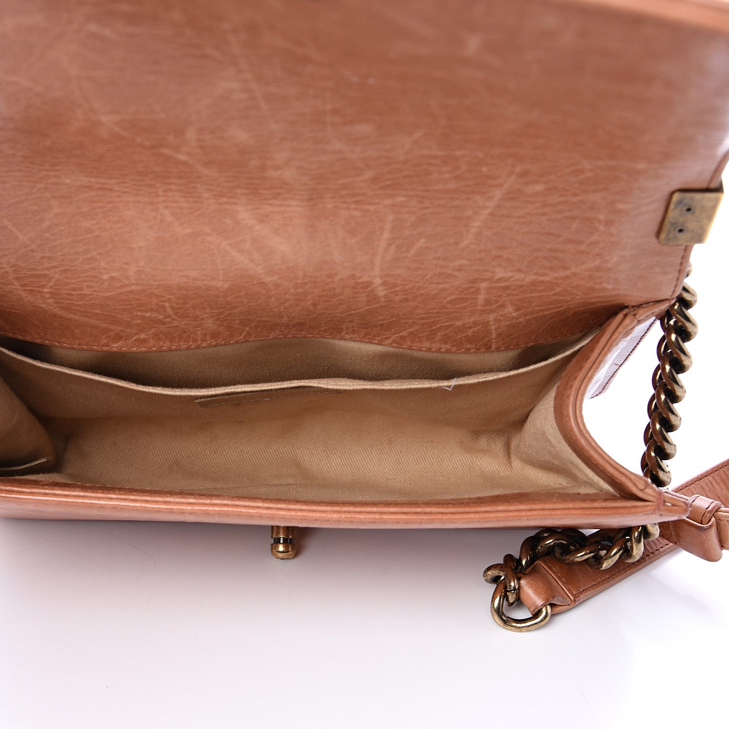 Chanel Calfskin Quilted Medium Boy Flap Light Brown 4 of 19